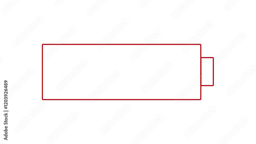 Animated icon battery Charging loop out, battery charging animation solid red color, animated battery icon, realistic Battery Fast Charging Concept Animated icon battery Charging loop out, battery charging animation solid red color, animated battery icon, realistic Battery Fast Charging Concept