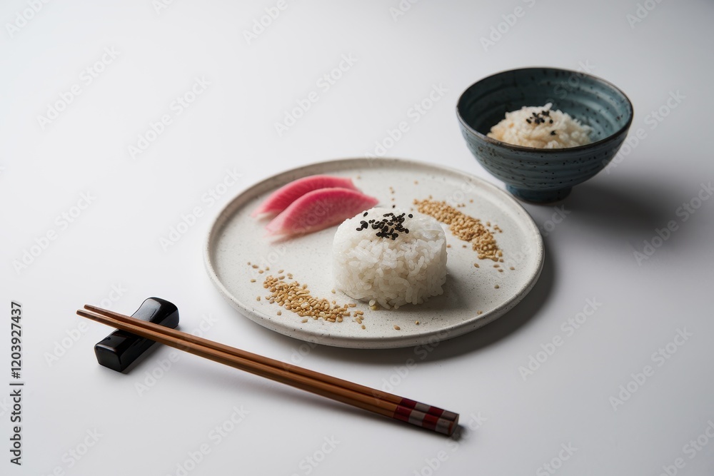Simple Rice Dish with Pickled Radish and Sesame Seeds Simple Rice Dish with Pickled Radish and Sesame Seeds
