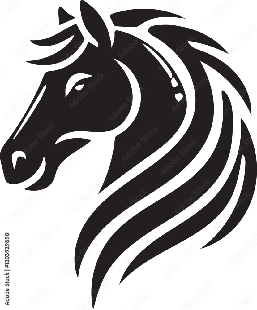 Fototapeta premium black and white horse