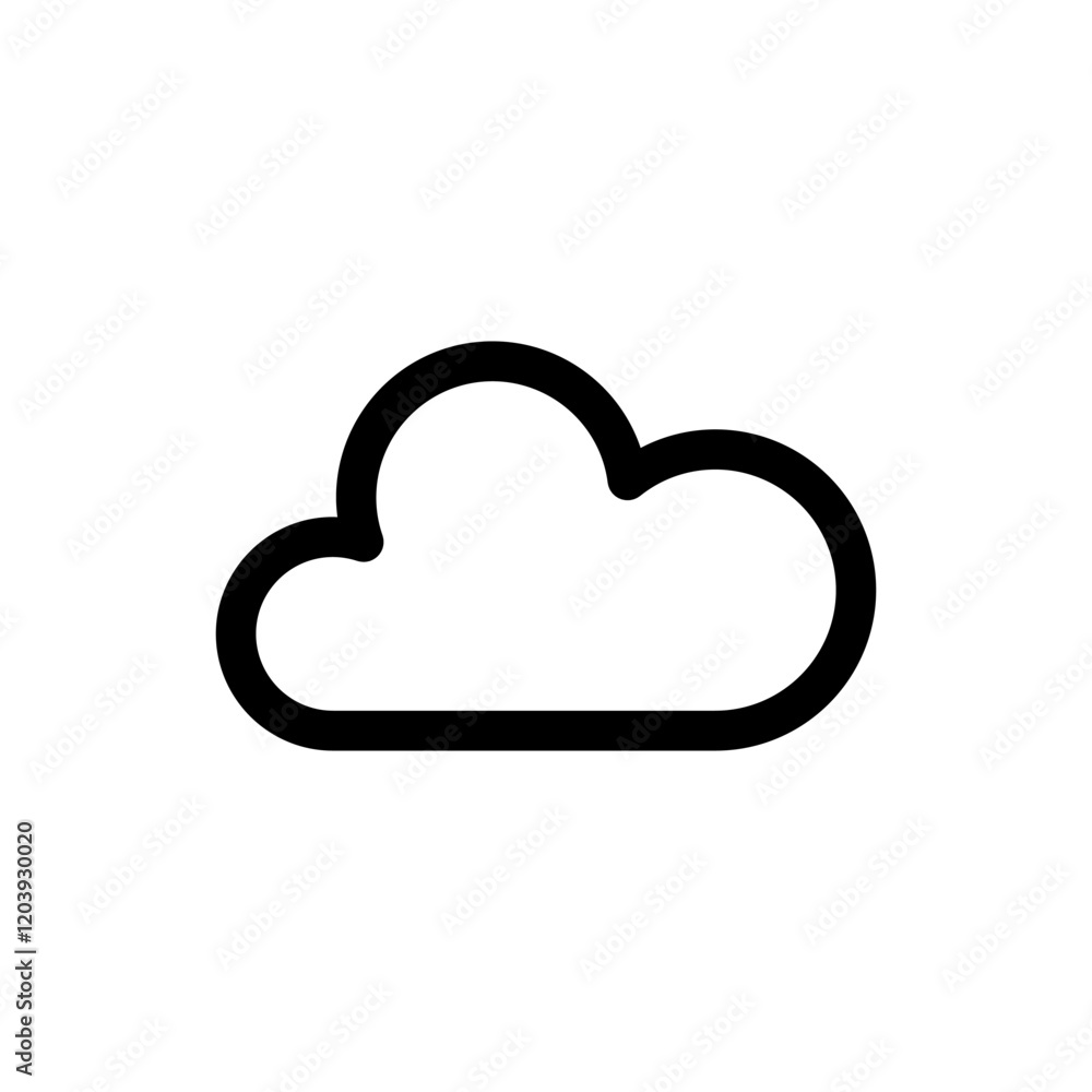 Cloud icon, representing weather, storage, or a soft, fluffy appearance.
Keyword: Cloud icon, representing weather, storage, or a soft, fluffy appearance.
Keyword: