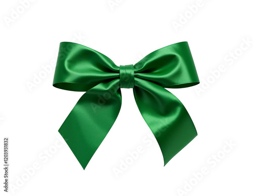 green bow isolated on white