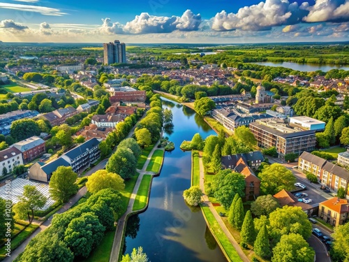 Panoramic View of Zoetermeer Cityscape, Netherlands photo