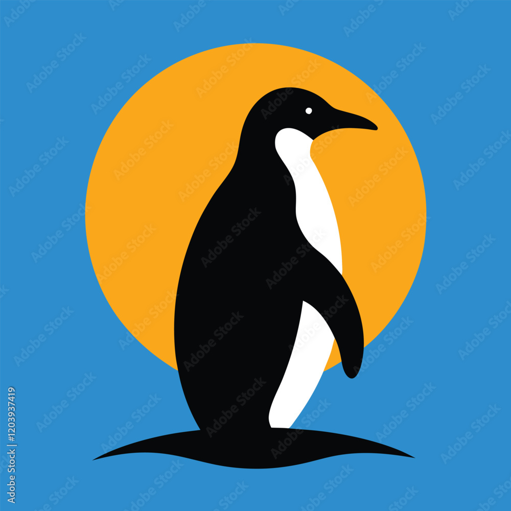 Obraz premium Penguin silhouette vector color art