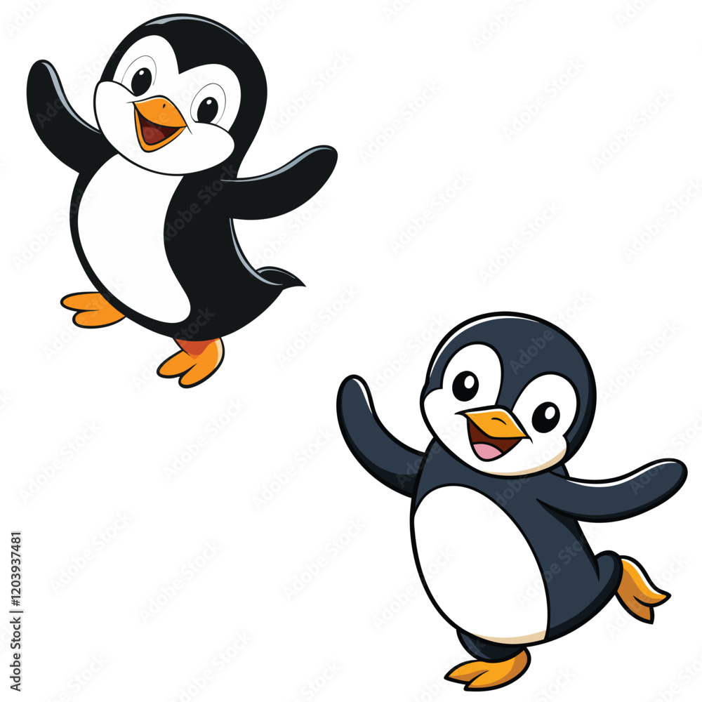 Obraz premium Penguin cartoon vector art