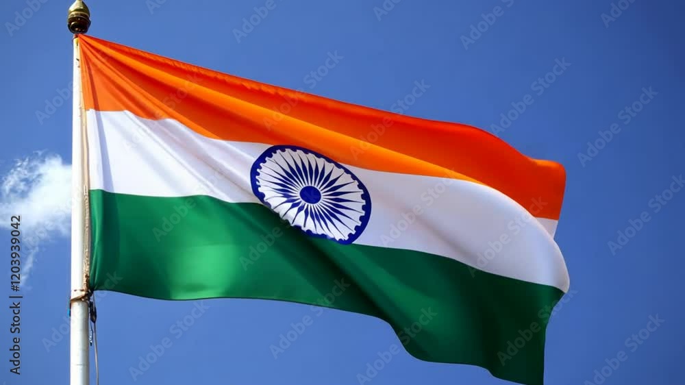 Indian Flag: The tricolor Indian flag, with its saffron, white, and ...