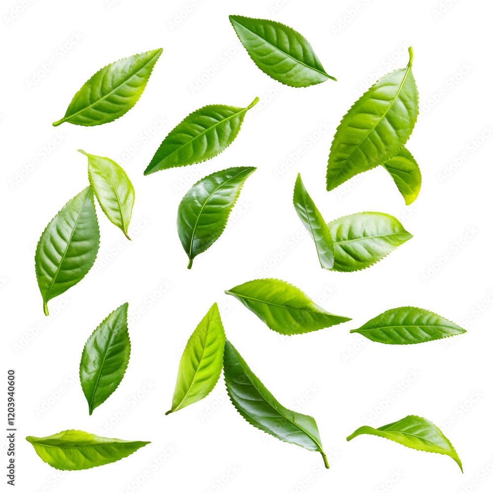 green leaves isolated on white green leaves isolated on white