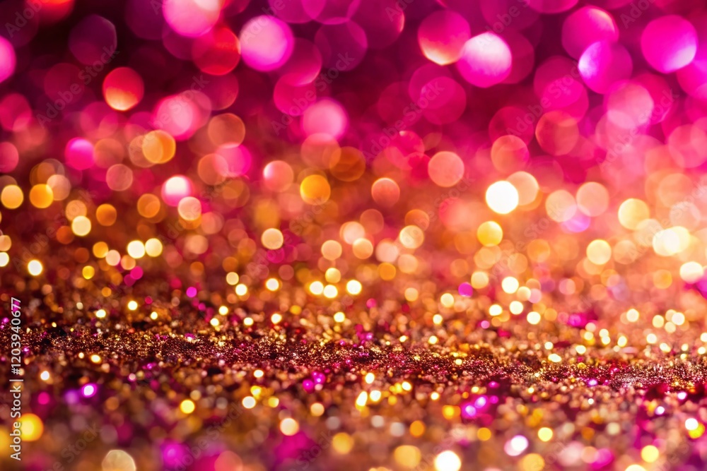 Pink & Gold Glitter Festive Backdrop: Luxurious Tilt-Shift Texture Pink & Gold Glitter Festive Backdrop: Luxurious Tilt-Shift Texture