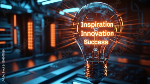 Inspiration and innovation spark success in technology digital workspace graphic design high-tech environment close-up view creative concept for modern businesses