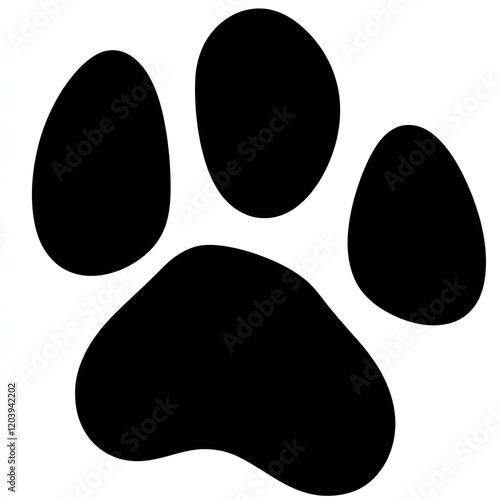 Simple black animal paw print photo