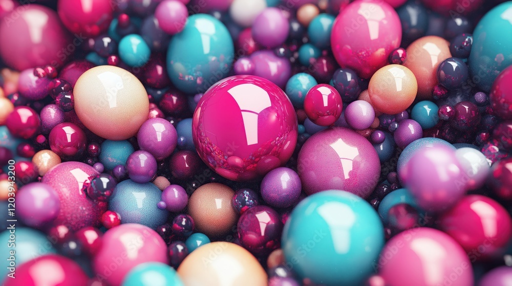 Colorful Spheres in Shades of Pink and Blue Creating a Vibrant Abstract Scene Colorful Spheres in Shades of Pink and Blue Creating a Vibrant Abstract Scene