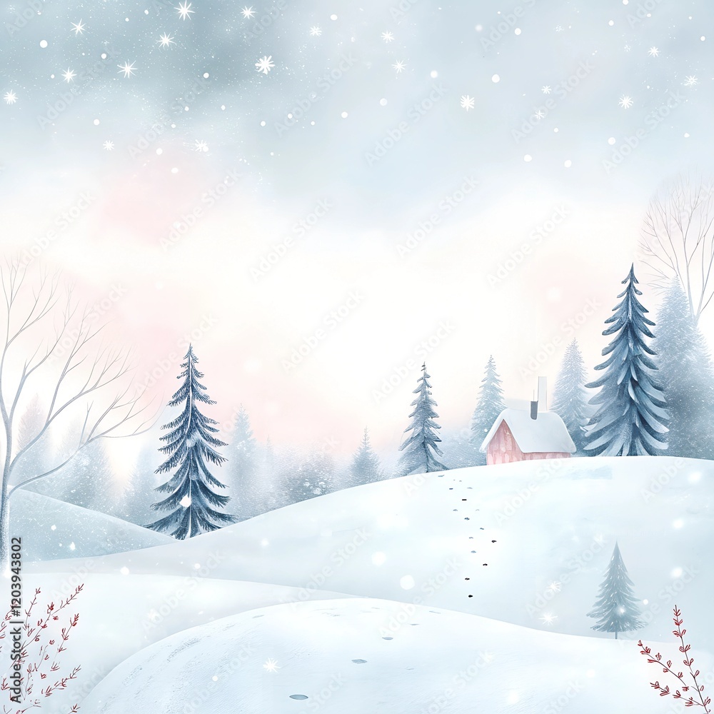 Naklejka premium winter landscape with snow