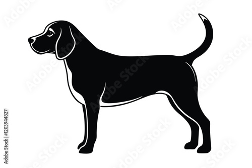 Beagle dog vector silhouette art illustration