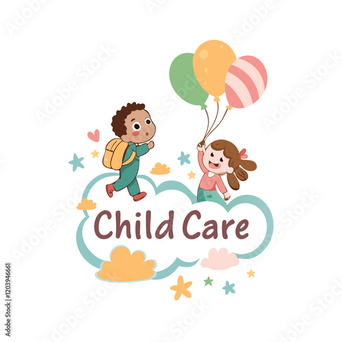 Baby shop child care day care school and kids logo day care create distinctive mother care vector eps logo design
