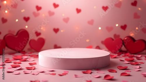 Abstract scene podium mockup. Award ceremony concept. 3d render. Generated by AI