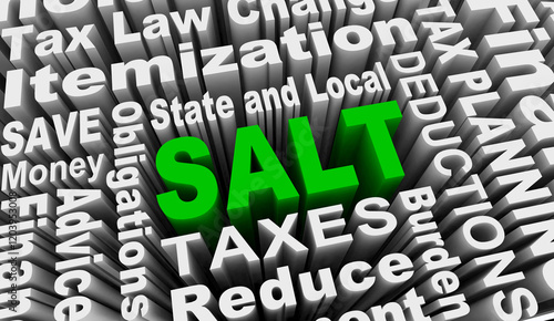 SALT State and Local Taxes Deduction Reduce Your Tax Bill Payment Return 3d Illustration