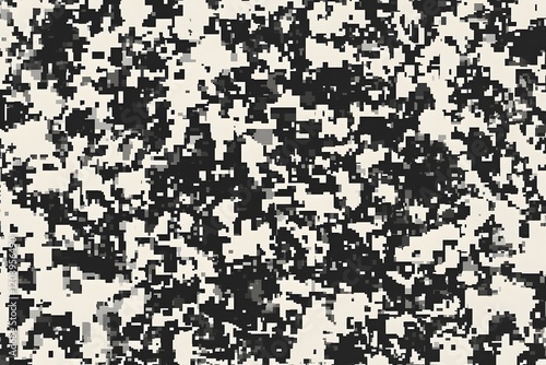 Digital camouflage background, army black, white, and gray color, with a blend of natural colors used for camouflage photo