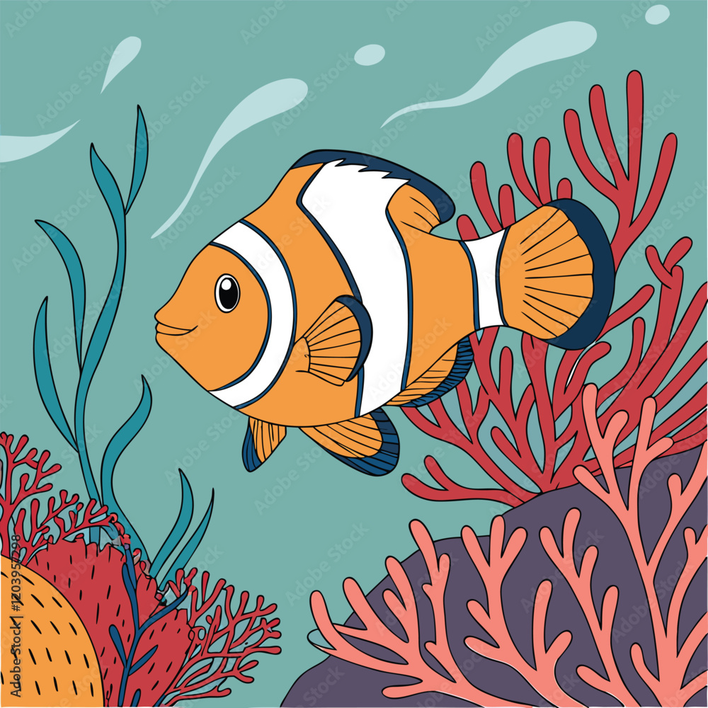 Fototapeta premium Vibrant Fishes in the Water: Bring the Ocean’s Beauty to Life