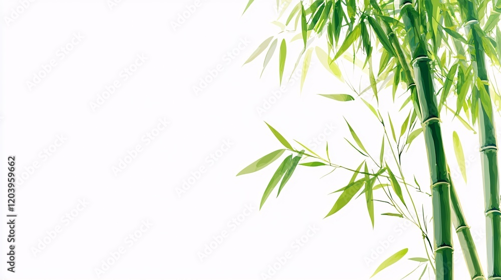 bamboo leaf illustration with soft lines and simple shading, placed elegantly on a white background. Bamboo leaves.isolate on white background.Illustrations bamboo leaf illustration with soft lines and simple shading, placed elegantly on a white background. Bamboo leaves.isolate on white background.Illustrations
