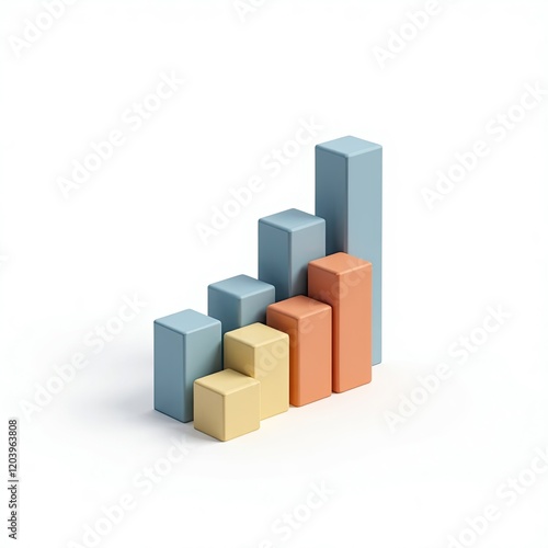 Free Download An isometric depiction coorful bar chart icon   - GFXLoad