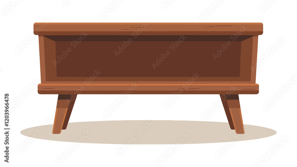 Minimalist Wooden Console Table Vector Illustration isolated on white background Minimalist Wooden Console Table Vector Illustration isolated on white background
