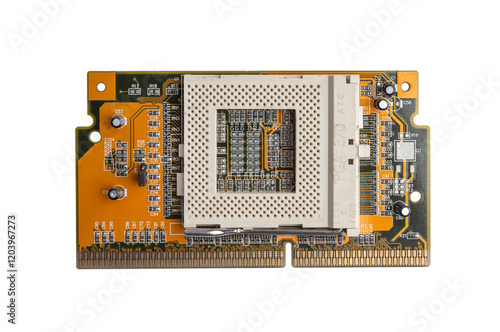 Vintage Computer Processor adapter slot 1 to Socket 370 isolated on a white background