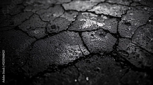 Close-Up of Fine Black Sand with Subtle Texture and Highlights photo