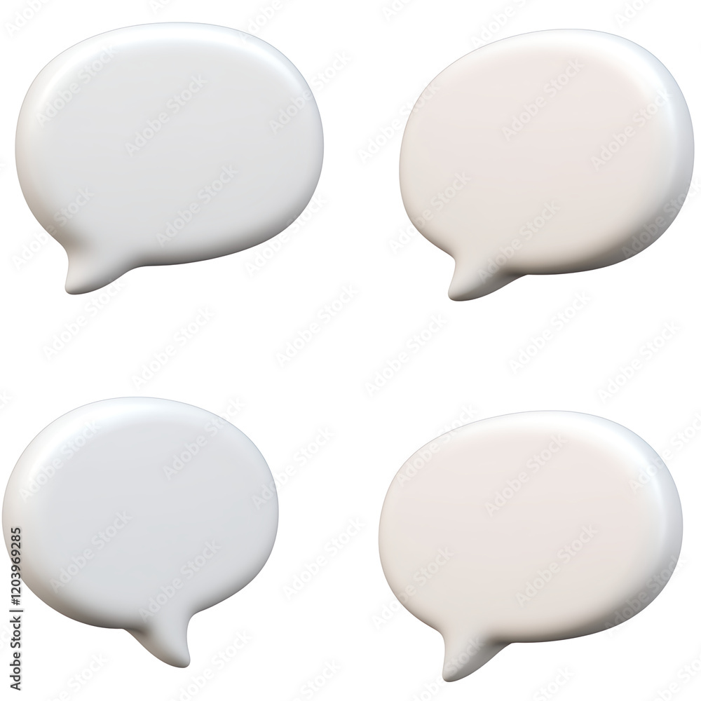 Four blank speech bubbles on a teal background. Ready for your message! Four blank speech bubbles on a teal background. Ready for your message!