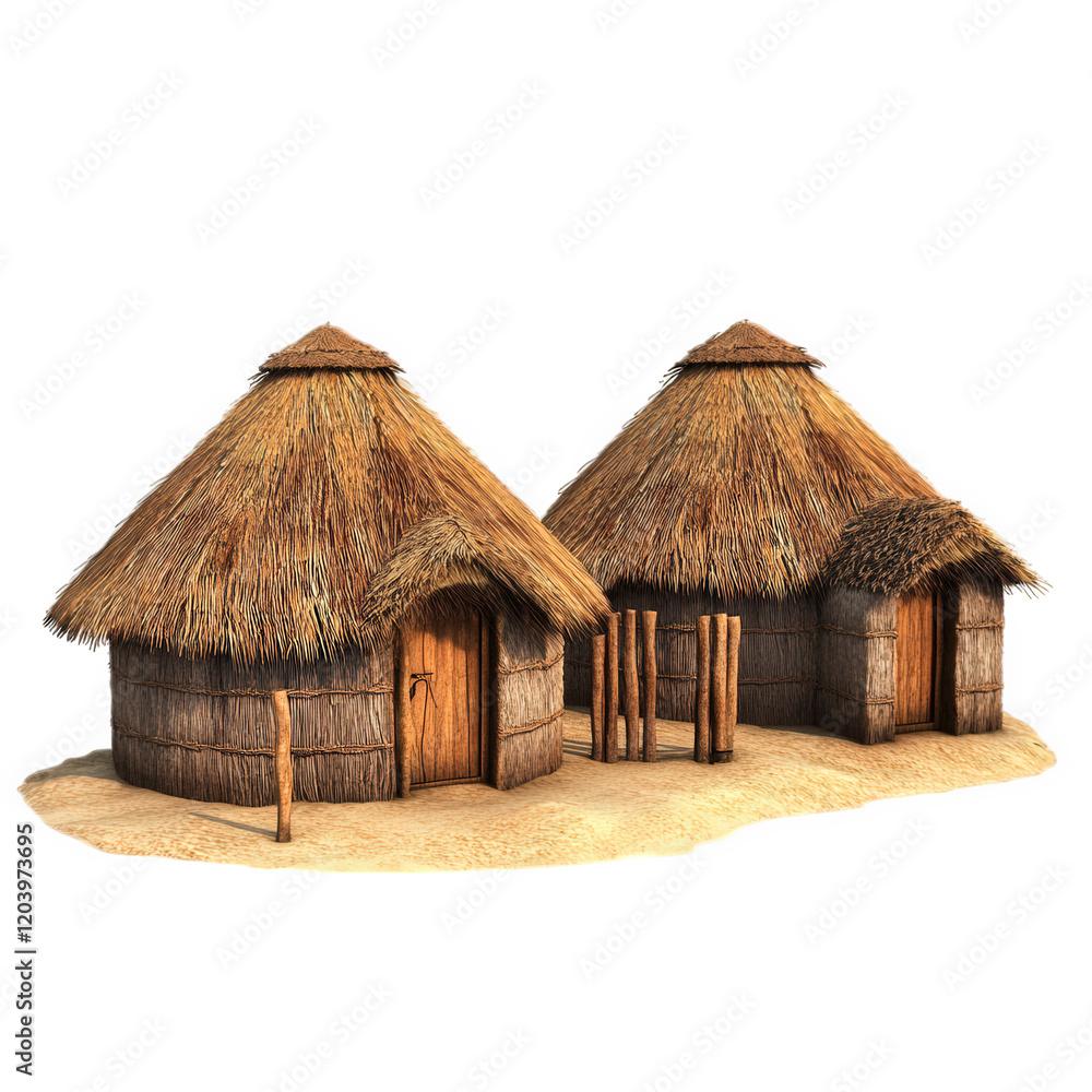 Traditional African village huts with thatched roofs, showcasing rustic architecture and natural materials, evoke sense of cultural heritage and community Traditional African village huts with thatched roofs, showcasing rustic architecture and natural materials, evoke sense of cultural heritage and community