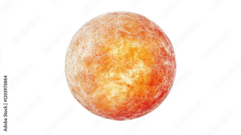 Fototapeta premium Abstract Orange Sphere with Intricate Textured Surface 3D Rendered Illustration