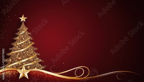 A gold star tree with a star on top and a star on the bottom