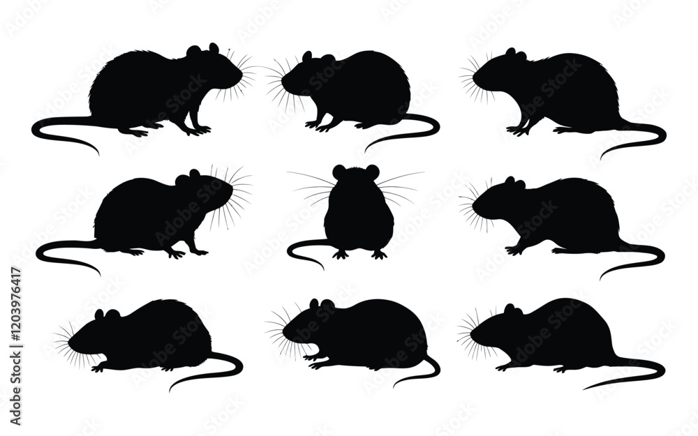 Fototapeta premium Rat Silhouettes Set