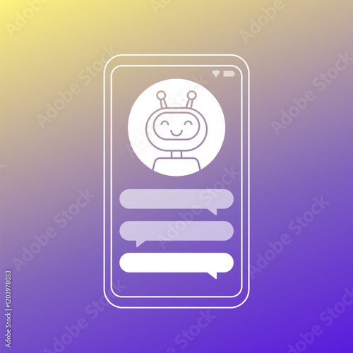 AI chat bot in smart phone, mobile app design