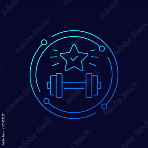 fitness goal icon in linear design