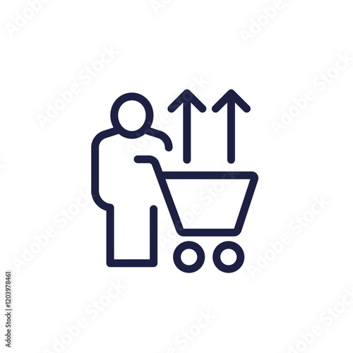 overconsumption line icon on white