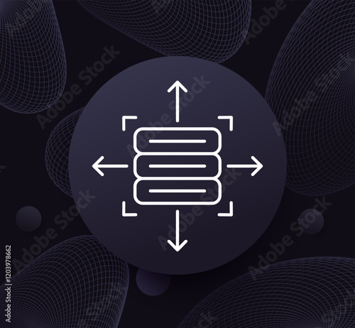 Scalability, scalable technology icon, line vector design