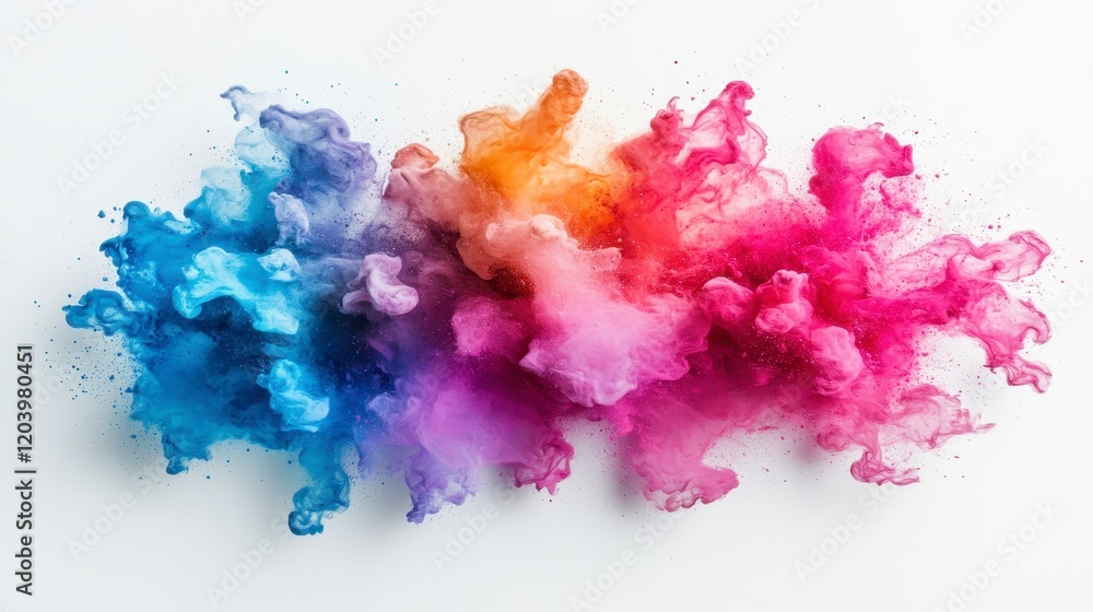 Fototapeta premium Abstract Colorful Ink Explosion Vibrant Swirls Multicolored Paint Cloud Artistic Design