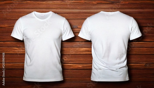 Obraz na płótnie white t-shirt front and back, blank mock-up w salonie