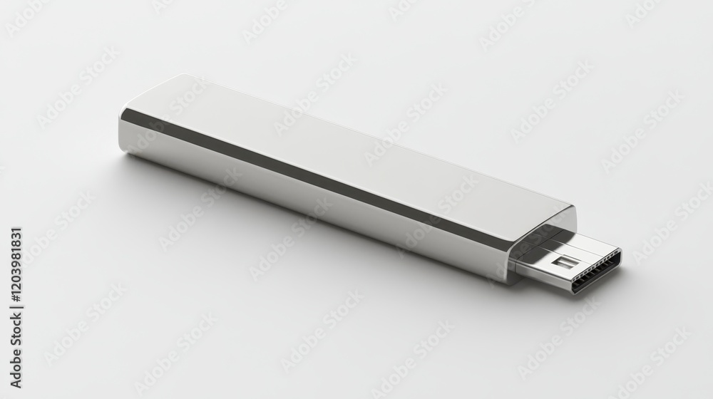 Sleek Metallic USB Drive Modern Data Storage Device High Resolution Product Shot Sleek Metallic USB Drive Modern Data Storage Device High Resolution Product Shot