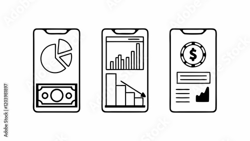 Financial App Interface Icons, set of icons