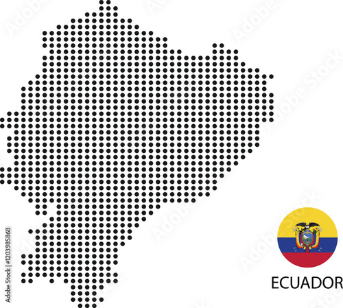 Black Dotted Map Of Ecuator