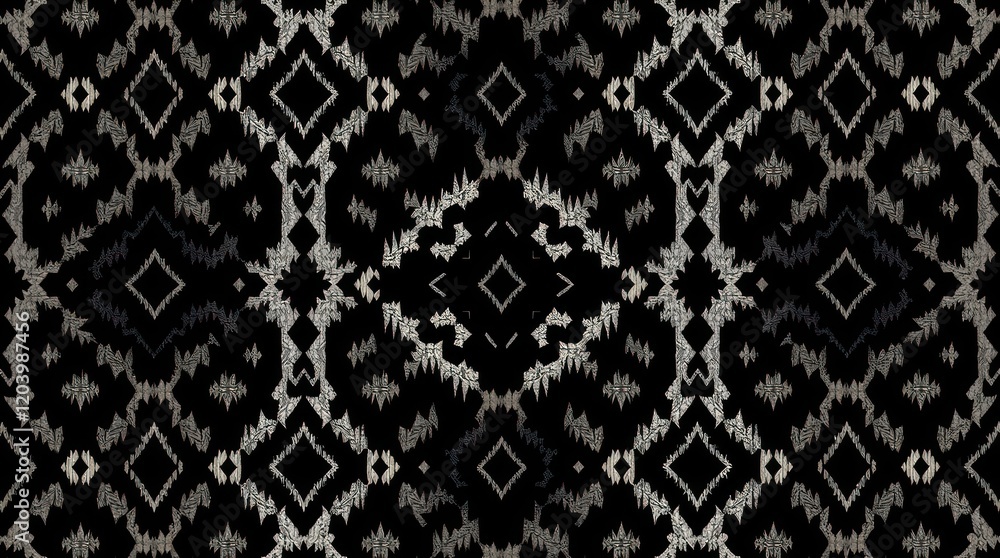 diamond seamless pattern. Dark tones create a creepy, eerie atmosphere. Ikat geometric folklore ornament with Aztec style folk embroidery and tribal ethnic vector texture. Professional diamond seamless pattern. Dark tones create a creepy, eerie atmosphere. Ikat geometric folklore ornament with Aztec style folk embroidery and tribal ethnic vector texture. Professional