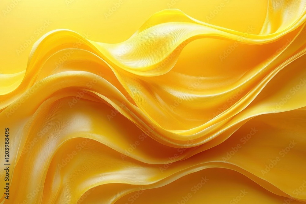 Fototapeta premium abstract background featuring a vivid yellow plastic texture perfect for poster design and presentations with smooth curves and a glossy finish evoking modernity and creativity