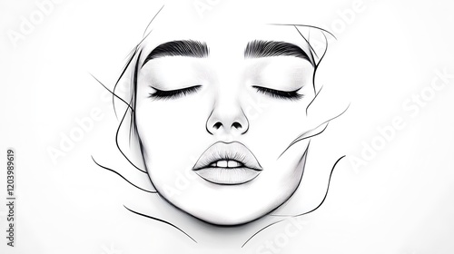 Minimalist Portrait in Clean White Style Featuring Serene Expression