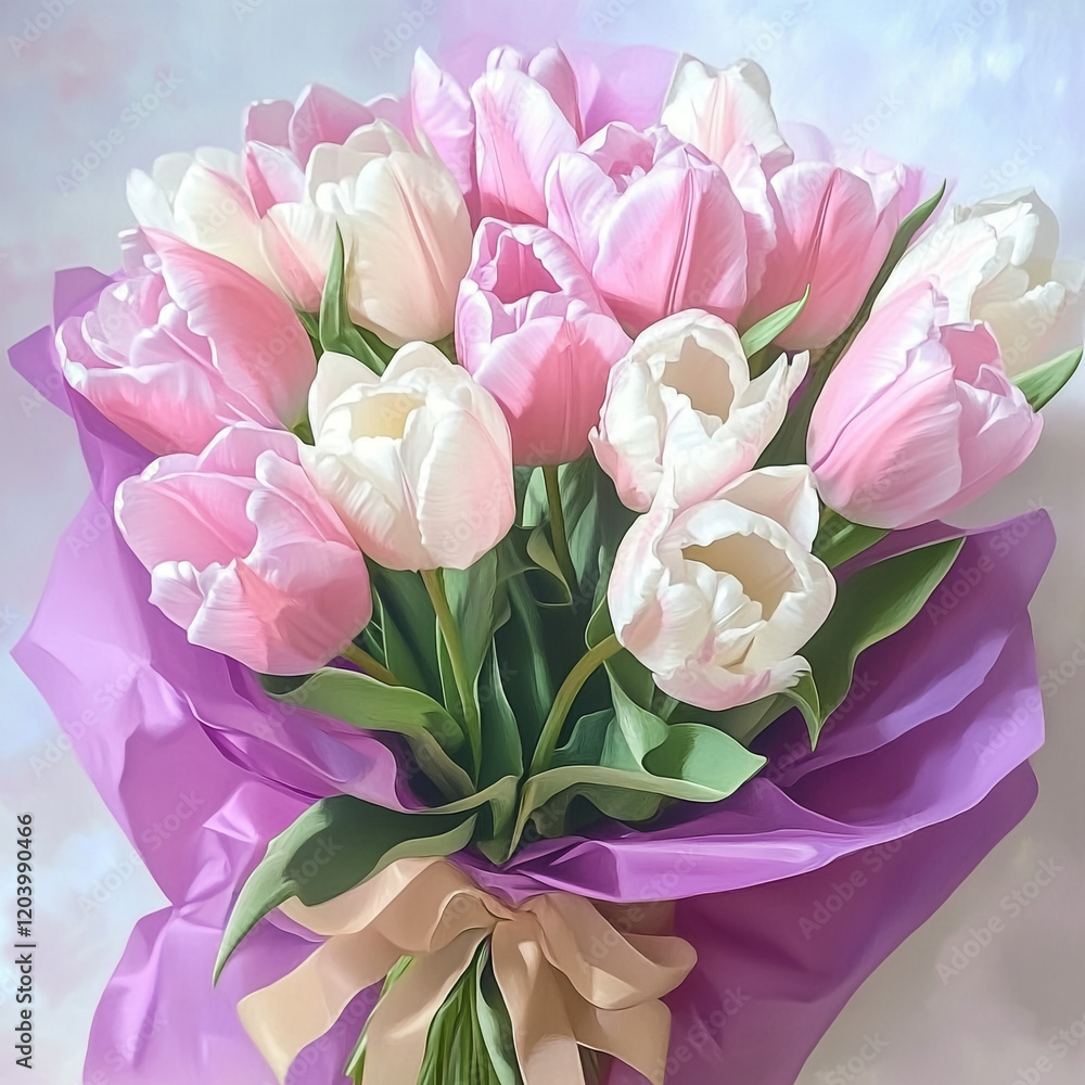 Obraz premium pink tulips in a vase 