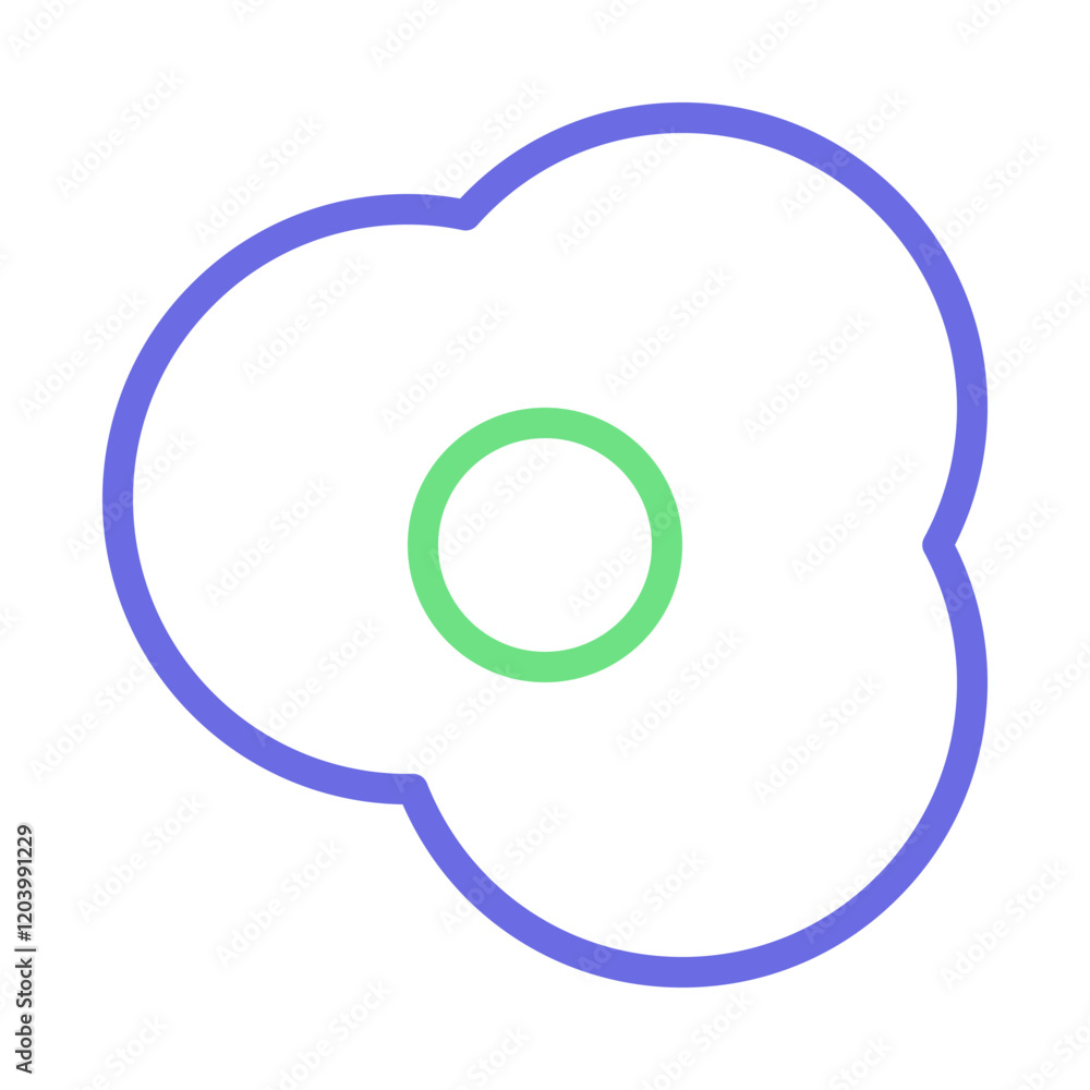 Abstract Geometric Shape with Blue Outline and Green Circle. Concept of Simplicity and Modernity. Abstract Geometric Shape with Blue Outline and Green Circle. Concept of Simplicity and Modernity.