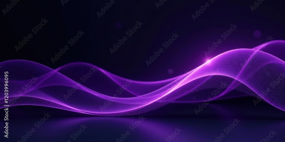 Abstract Purple Waveform Design Elegant Swirls and Glowing Particles on Dark Background Abstract Purple Waveform Design Elegant Swirls and Glowing Particles on Dark Background
