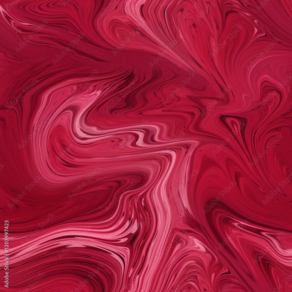 Fototapeta premium A marble texture with a gradient of deep red and vibrant pink, intricate swirling patterns, smooth blending, abstract and luxurious design, seamless and atmospheric 