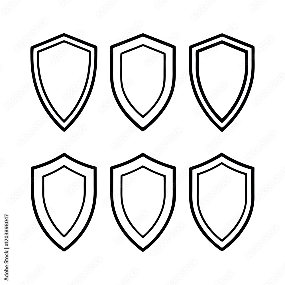 Blank Shields in a Grid Layout vector design Blank Shields in a Grid Layout vector design