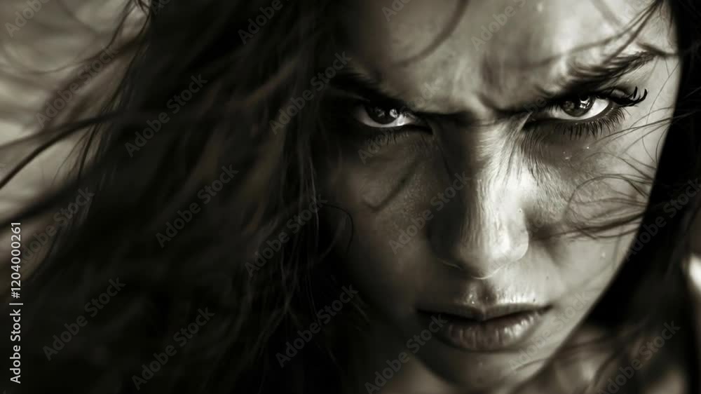 Video with a woman portraying aggression or fear. Suitable for thrillers, horror movies, social campaigns.
Video with a woman portraying aggression or fear. Suitable for thrillers, horror movies, social campaigns.