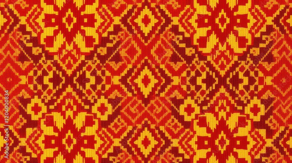 diamond seamless pattern. The ikat geometric folklore ornament displays tribal ethnic vector texture in Aztec style, reminiscent of folk embroidery from Indian, Moroccan, Turkish, and diamond seamless pattern. The ikat geometric folklore ornament displays tribal ethnic vector texture in Aztec style, reminiscent of folk embroidery from Indian, Moroccan, Turkish, and